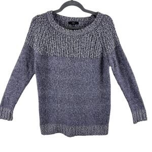 Fate Women's Gray/Purple Crew Neck Sweater